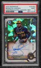 2022 Bowman Chrome Prospect Atomic Refractor Branlyn Jaraba PSA 9 MINT Auto 9hx