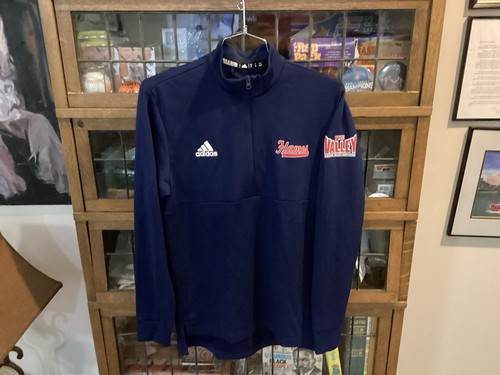 UIC Flames Navy 1/4 Zip ‘The Valley’ ADIDAS Pullover Sweatshirt SZ M - Cool