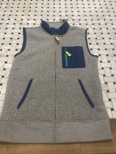 J Crew Crewcuts Boys Blue gray Fleece Utility Vest Large 12 Big Kid