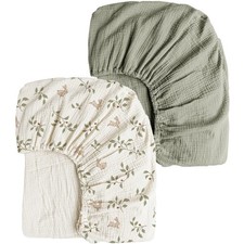 Muslin Crib Sheets 2 PCS, 100 Cotton Baby Crib Sheets for Standard Crib Matt...