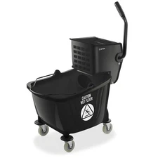33 Quart Commercial Mop Bucket with Side Press Wringer, Black