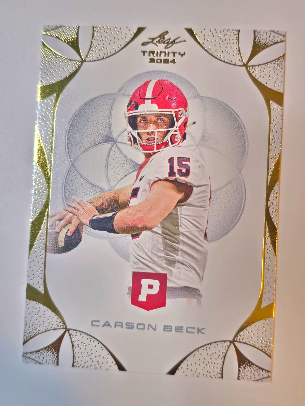 2024 Leaf Trinity Pristine Auction Carson Beck #19 Gold Foil