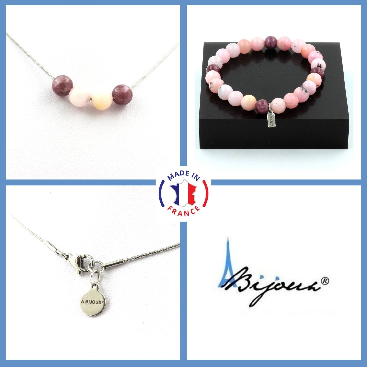 Collier et bracelet Lépidolite lilas : les bijoux en perles parfaits pour vos séances de yoga