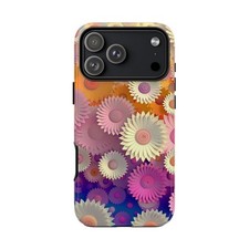 Phone Ink Case for iPhone / Galaxy / Pixel   Pastel Floral Paper Cut Flower