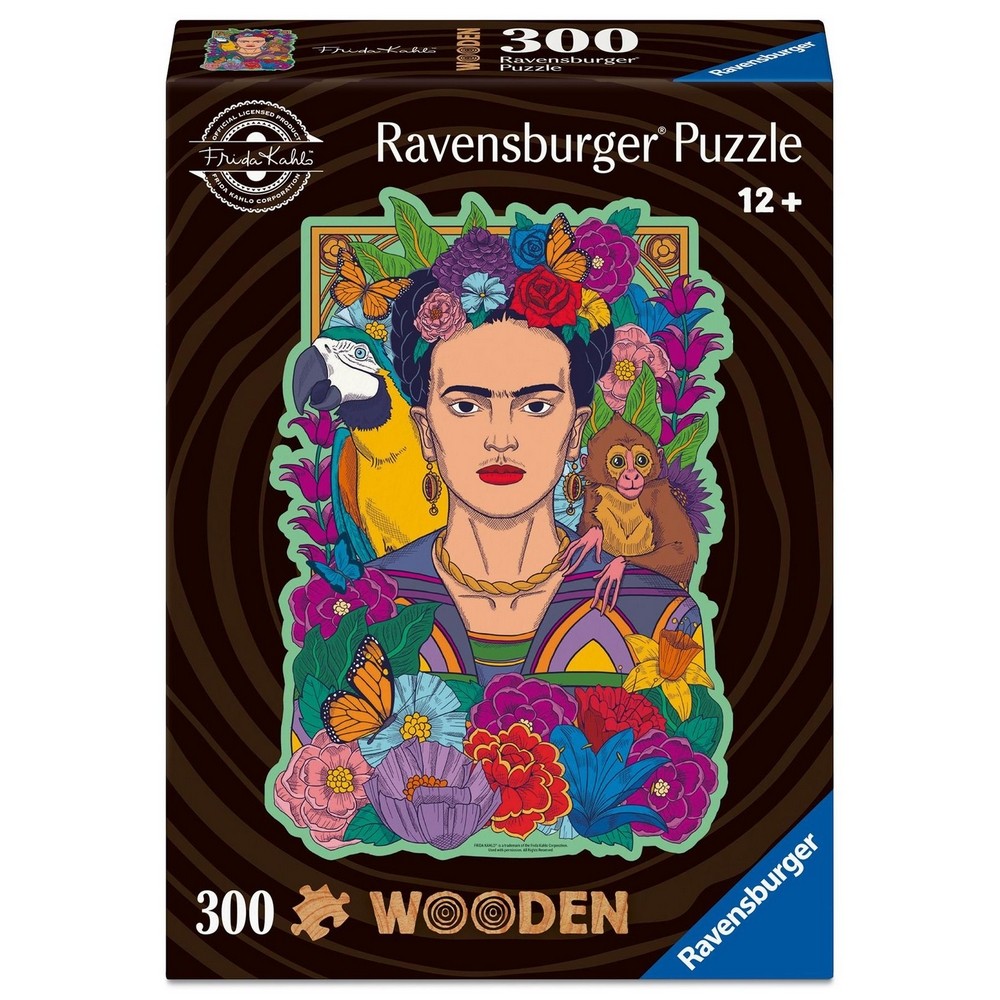 Puzzle 300 pièces en bois Ravensburger Frida Kahlo 27x39cm pour adulte