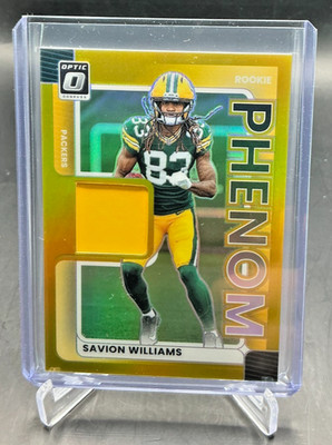 2025 Donruss Optic Phenom SAVION WILLIAMS Gold Prizm Jersey Patch 09/10 Packers