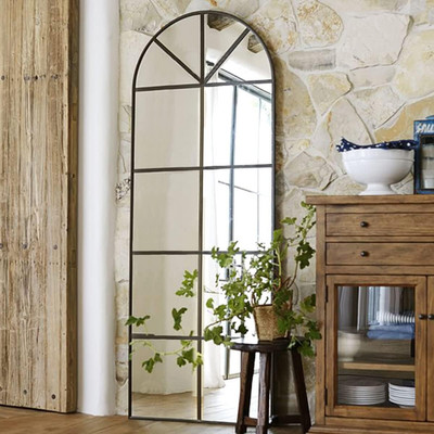Arched Black Full Length Mirror 65''x22'' - Elegant Wall Decor for Any Room