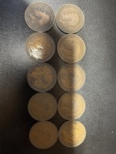 1917–1948 UK One Penny Coin Lot–10 Large Pre-Decimal British Pennies Mixed Dates