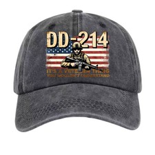 Veteran DD-214 Exclusive Patriotic Graphic Baseball Cap Unisex Vintage Dad Hat