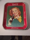 Vintage 1950s Coca Cola Advertisement Metal Tray "Have A Coke" Girl Red Hair