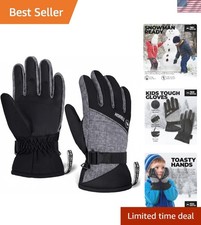 Pink Kids Insulated Snow Gloves - Secure Fit for Endless Winter Adventures