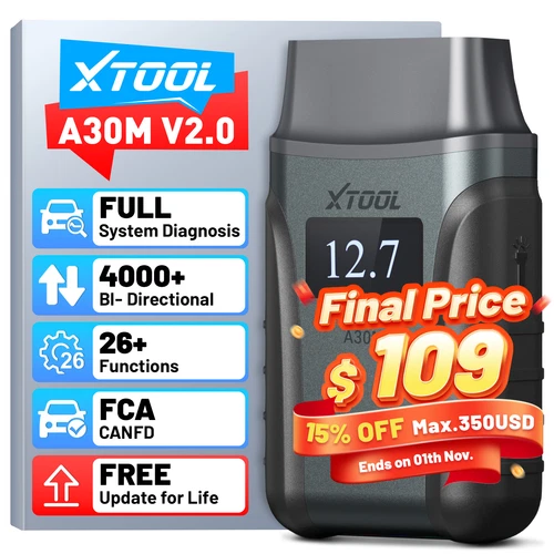 2026 XTOOL A30M V2.0 Bi-directional Diagnostic Tool Full System OBD2 Scanner Car - product listing photo