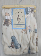 Disney Pooh Bear Collection Baby blanket NEW cream Classic Piglet Eeyore Teddy