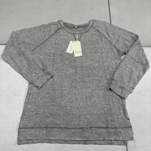 Aokosor hellgrau weich Langarm bequem leicht Tunika Shirt Gr. Large Neu mit Etikett - Bild 1 von 12