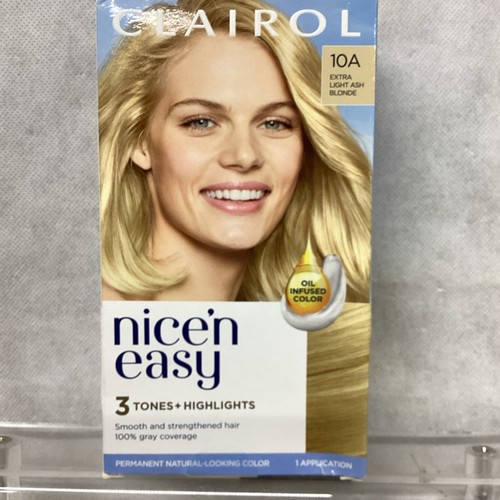 Clairol Nice'n Easy Permanent Hair Dy 10A Extra Light Ash Blonde Hair ...
