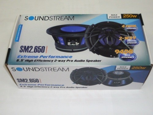 Soundstream SM2.650 250 Watt 6.5" PRO Mid Bass Speakers Horn Tweeter Pair - Picture 2 of 2