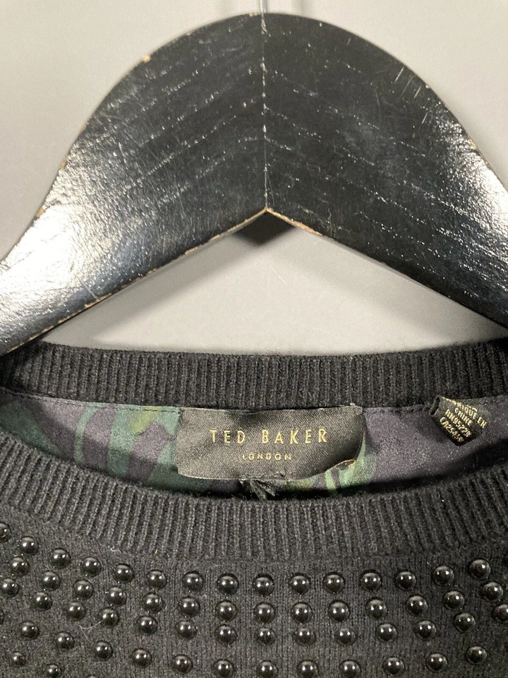 TED BAKER WOOL/CASHMERE Jumper - Size UK8 - Black - Great Condition - Women’s - Image 2 of 4