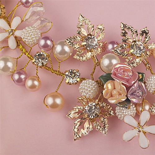 Pearl Flower Crystal Rhinestone Wedding Bridal Headband Clip Hair Band Handma.AU - Picture 4 of 7