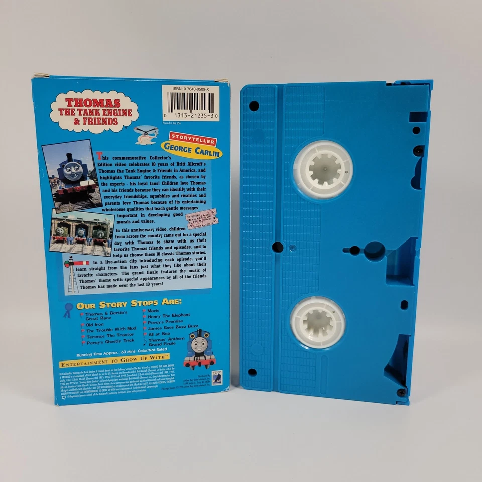 10 Years Of Thomas The Tank Engine & Friends VHS Blue Video Tape George Carlin - Image 2 of 2