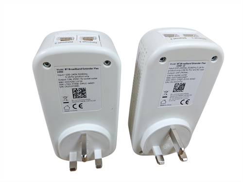 BT Broadband Extender Flex 1000 Powerline Adapter Kit 1Gbps Passthrough Socket - Picture 3 of 4