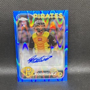 2024 Topps Chrome Update Endy Rodriguez Auto RC Blue RayWave Refractor #/150