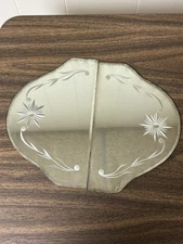 Vintage Early-Mid Century, TWIN Etched Glass Mirrors, Central Glass Company