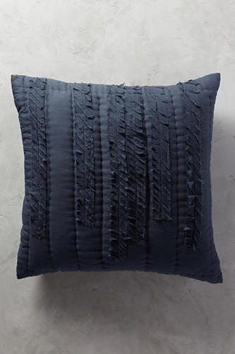 NEW Anthropologie Draped Wisteria Lola Euro Sham Navy Blue 100% Cotton 26x26 - Picture 1 of 10