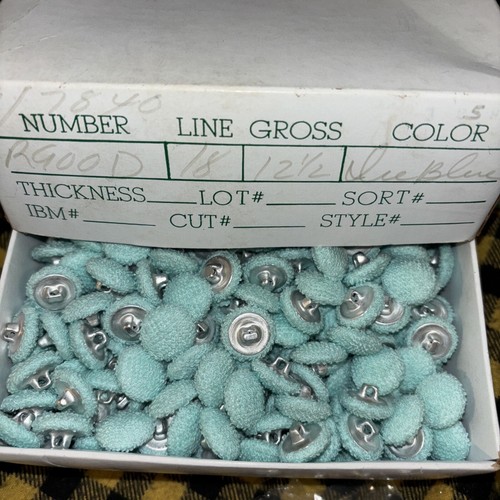 20- Neu Vintage Stoff bezogen 5/8" Schaft Knöpfe Baby Eisblau Neu aus altem Lagerbestand - Bild 2 von 4