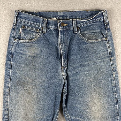 Carhartt Jeans Men’s 34x32 Blue Denim Relaxed Fit Straight Leg B160DST - Picture 2 of 22