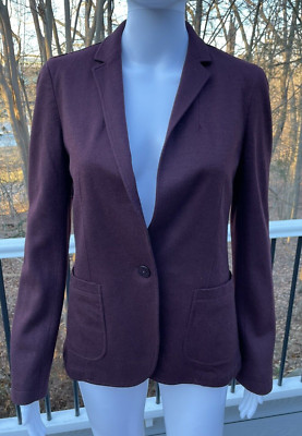 Massimo Dutti Womens Wool One Button Blazer Jacket Purple Size 6