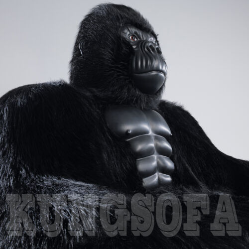 Gorilla Blow Mold Design Inflatable Sofa Black King Kong Airbed Double Couch - Picture 6 of 17