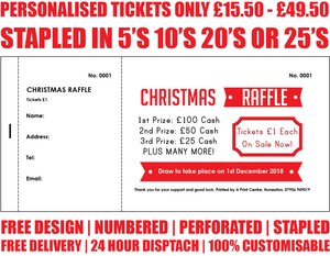 printed personalised raffle prize draw tickets christmas ebay