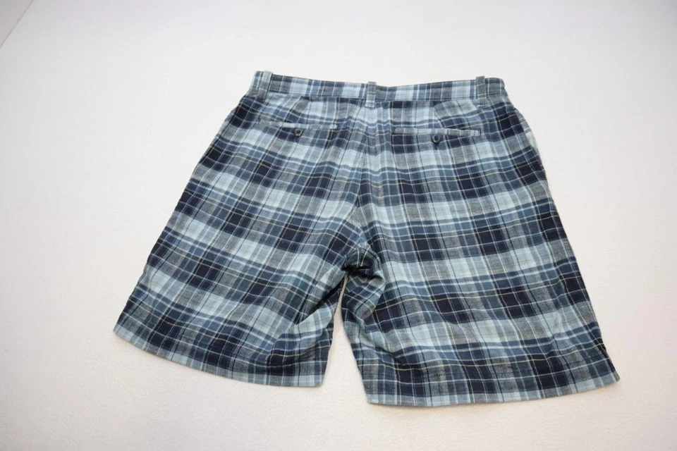 Pantalones Cortos Eddie Bauer Mezcla de Lino Relajados a Cuadros Aire Libre Senderismo Campamento Para Hombres Talla 35 Foto 3 de 4