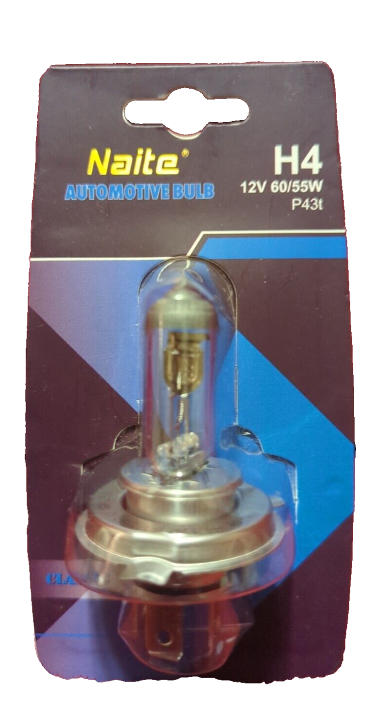 Naite - H4, P43t, 12V, 60/55W, Classic, Long Life Automotive Bulbs.