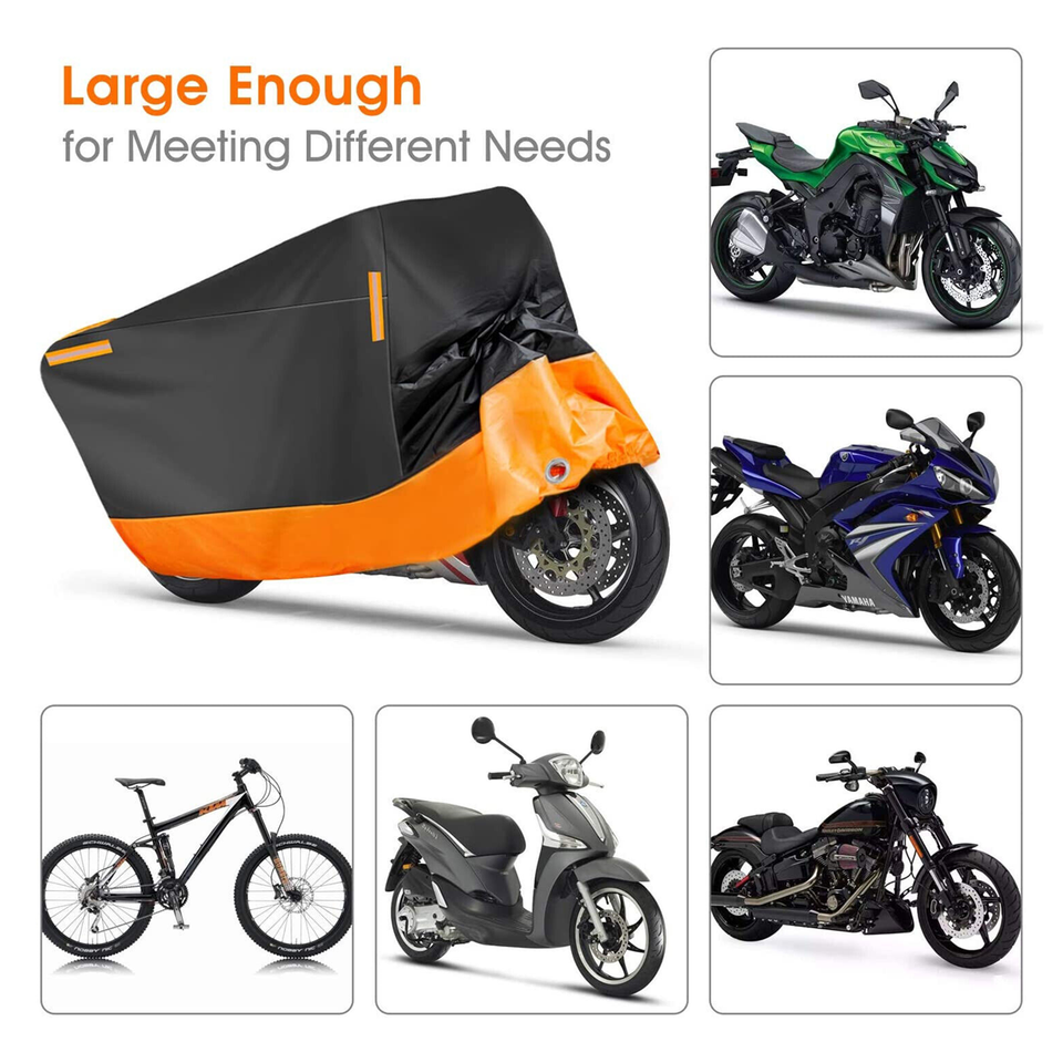 Copri-moto, KIMISS copertura per moto in taffetà di poliestere 190T impermeabile copertura impermeabile per scooter, ciclomotore(L