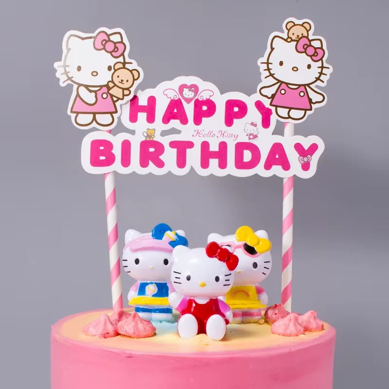 128 PCS Hello Kitty Girls Birthday Party Disposable Supplies - Image 3 of 3