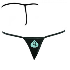 QOS BRAND BBC Black G-String - Queen of Spades Logo Hotwife Swinger Lifestyle