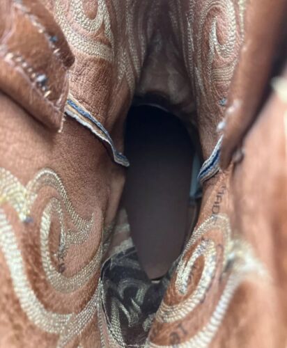 Vintage Men’s Tony Lama Brown Leather Western Cowboy Boots Sz 6 - Picture 4 of 10