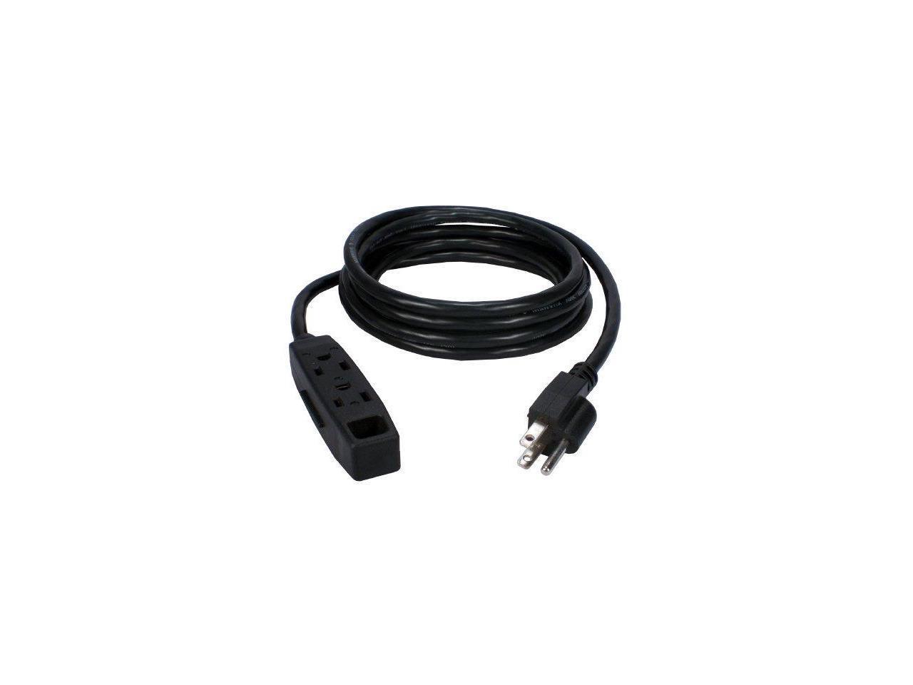QVS PC3PX-15 Удлинитель на 3 розетки, входное напряжение 125 В, длина шнура 15 футов