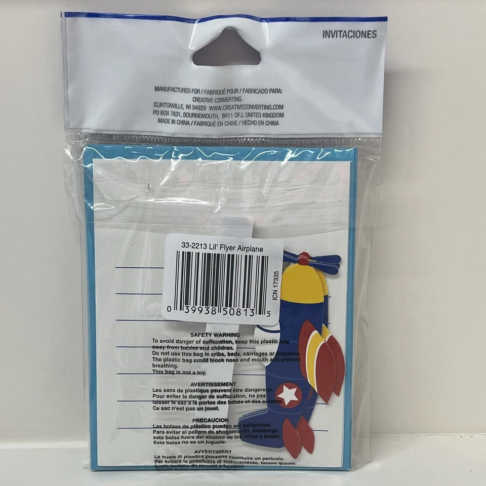 Lil Flyer Airplane Invitation Cards - Image 2 of 2