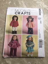 McCall's Crafts M5288 Sew Pattern 18" Dolls 16 Clothes Accessories New Uncut