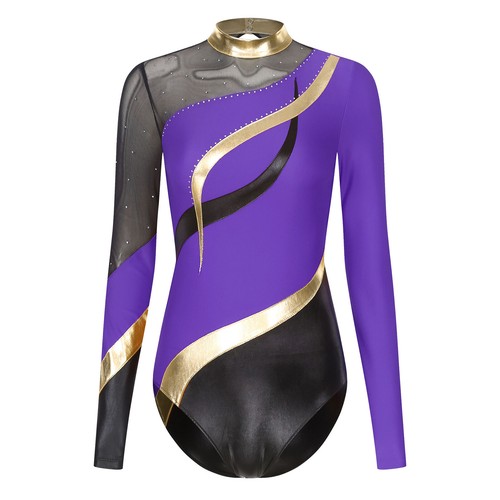 Women Lyrical Dance Performance Gymnastic Leotard Workout Ballet Dancing Unitard - Picture 37 of 52
