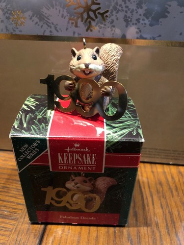 Hallmark Keepsake Ornament Fabulous Decade 1990 Squirrel Ornament Collector's