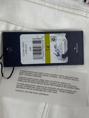 Pantalones de mezclilla para mujer talla 14 Capri blancos de Tommy Hilfiger Greenwich estilo recto - Imagen 11 de 12