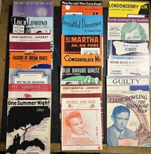 Lot Of 20 Vintage Sheet Music and Book 1910s To 50s