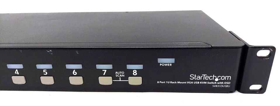 StarTech SV831DUSBU 8 Port 1U Rackmount USB VGA KVM Switch - Image 4 of 4