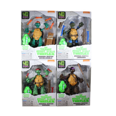 Playmates TMNT Teenage Mutant Ninja Turtles Original Sketch 40th Set Lot Figures