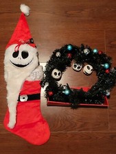 Disney Nightmare Before Christmas Jack Skellington Christmas Stocking & Wreath