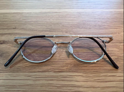 MOSCOT DOV 45 21-145 SUNGLASSES SILVER FRAME CLEAR LENS WITH CASE
