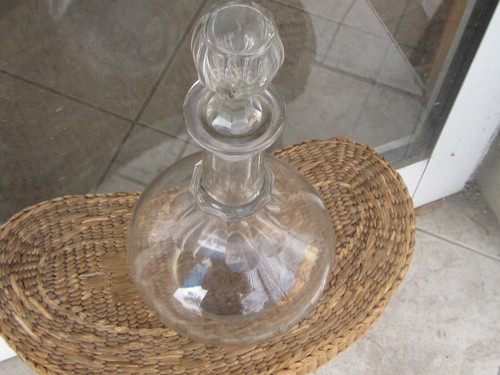 Antique Victorian Cut Glass Crystal Decanter Carafe whisky wine 19c. - Picture 10 of 12
